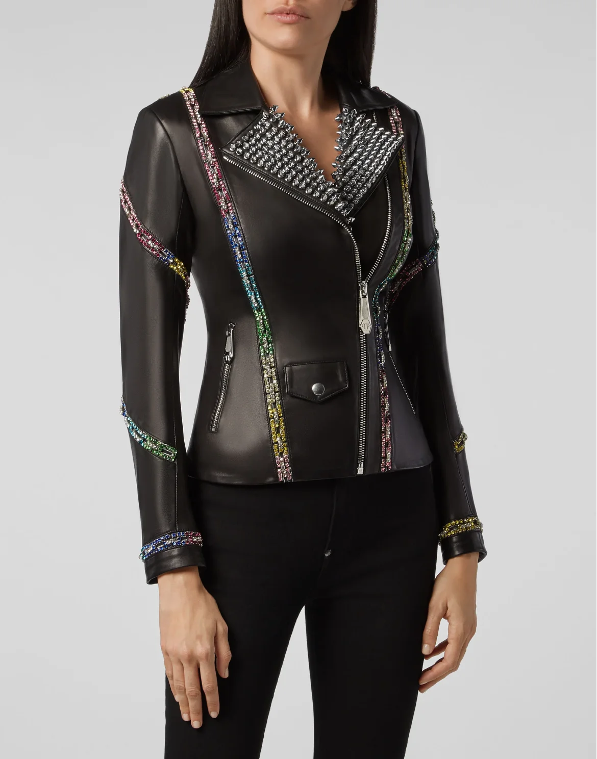 Leather Biker Crystal, цвет: Черный