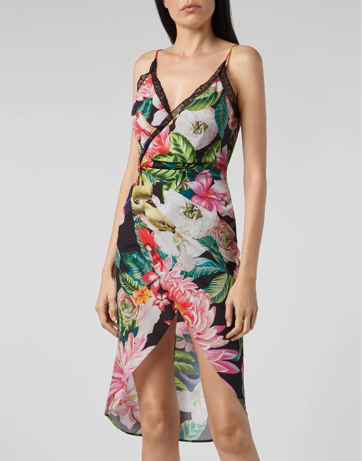Short Dress Flowers, цвет: Черный