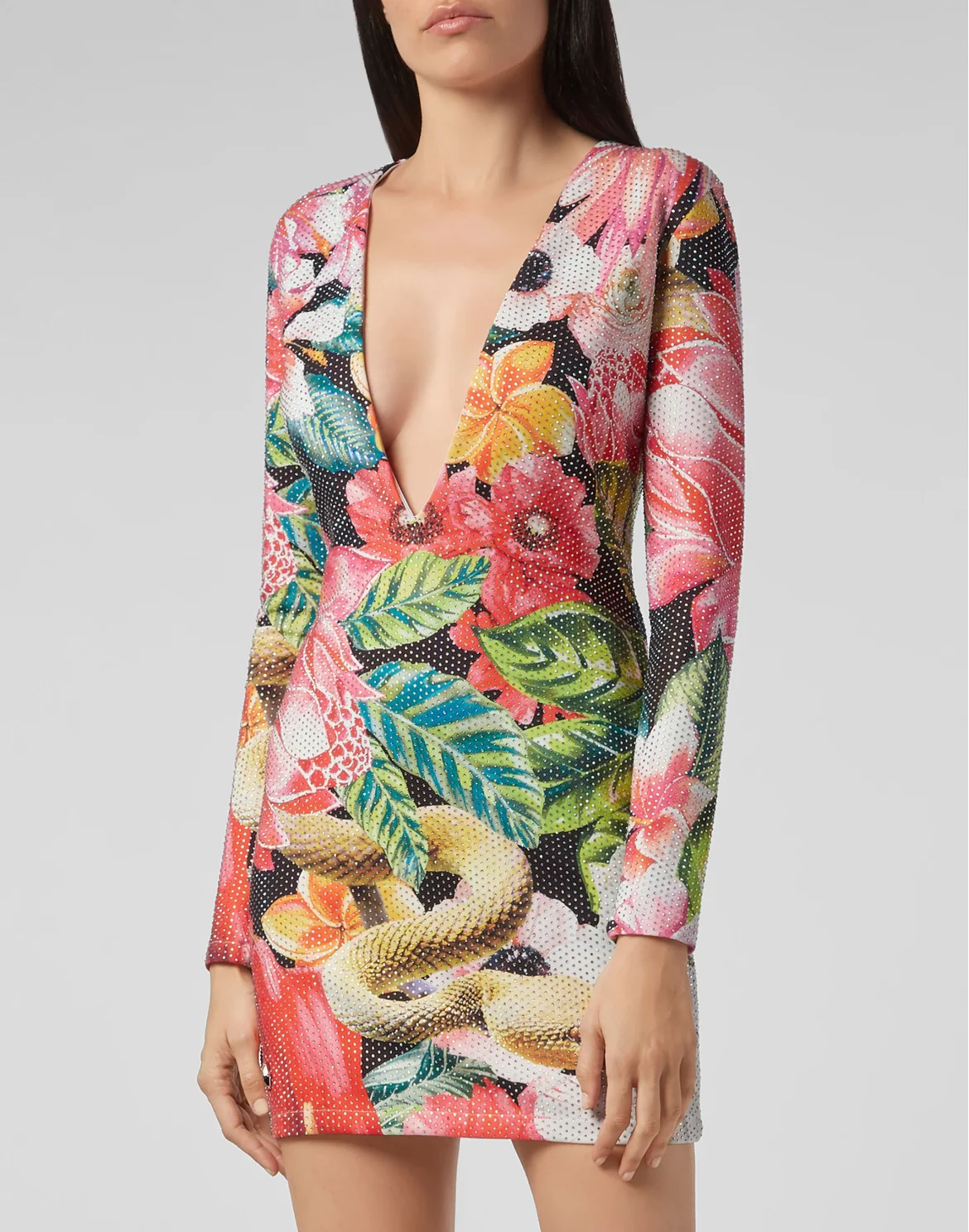 Short Dress Flowers, цвет: Черный