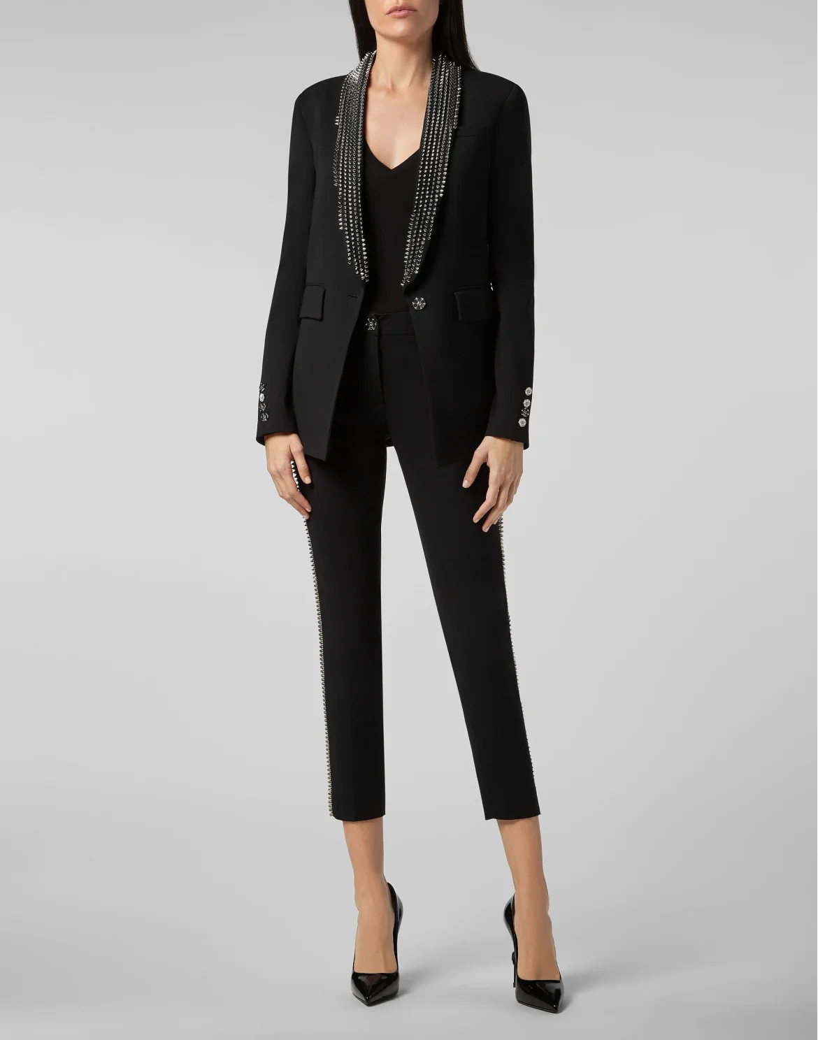 Trousers Tailored Fit Studs, цвет: Черный