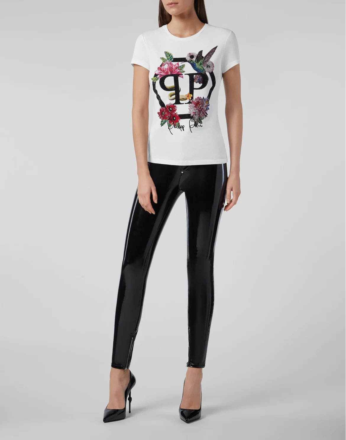 T-shirt Round Neck SS Flowers, цвет: Белый