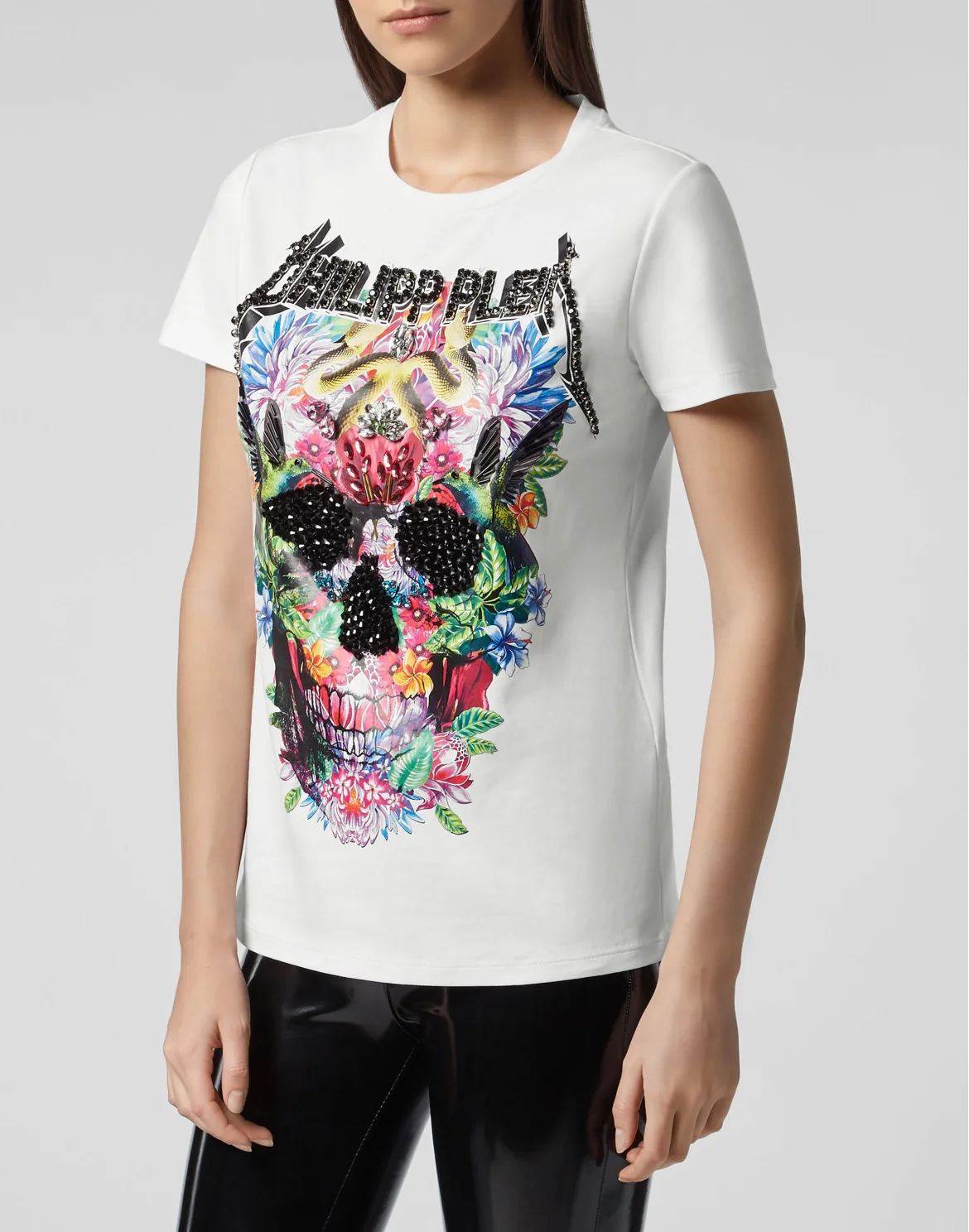 T-shirt Round Neck SS Flowers, цвет: Белый