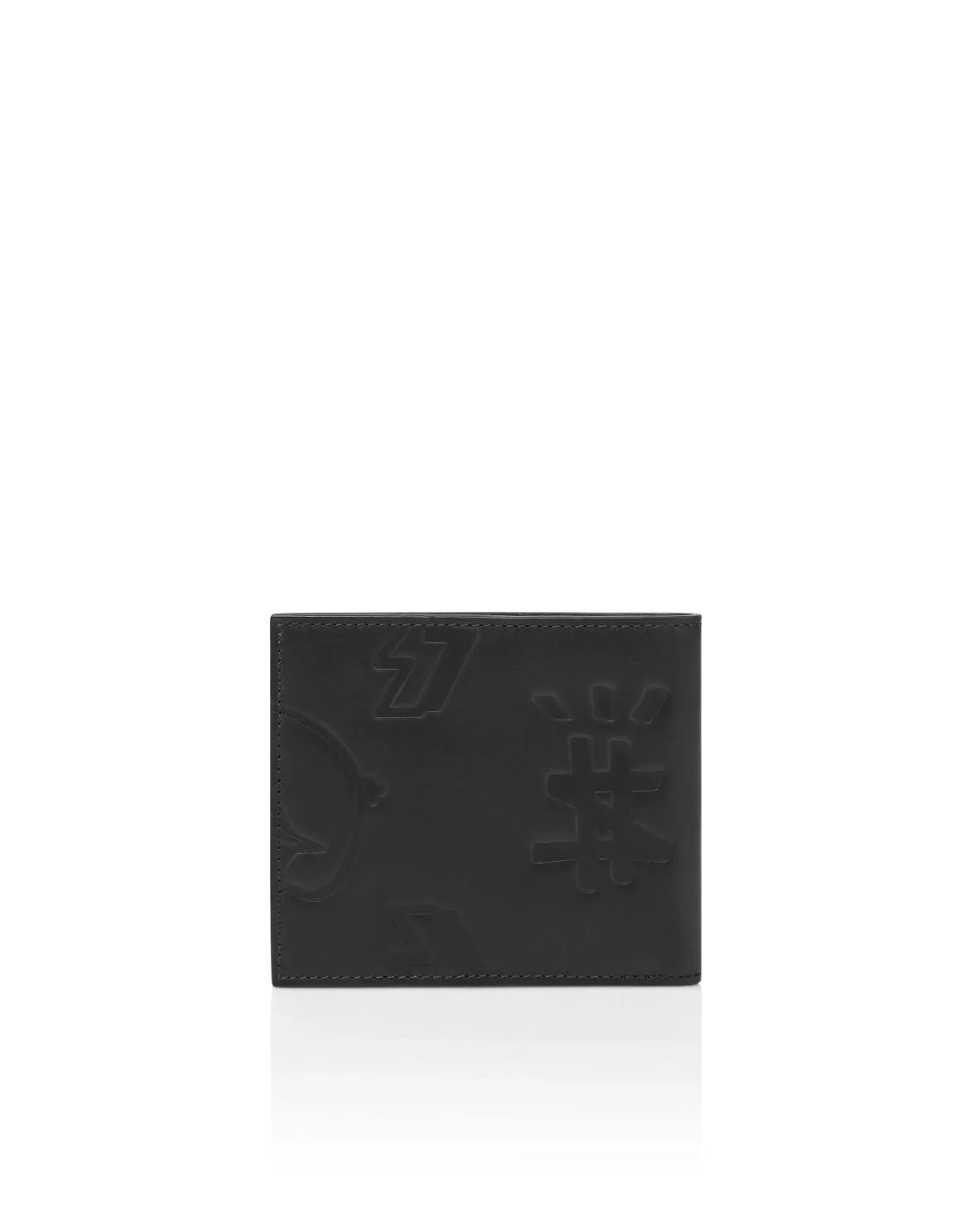 Leather French wallet Monogram, цвет: Черный