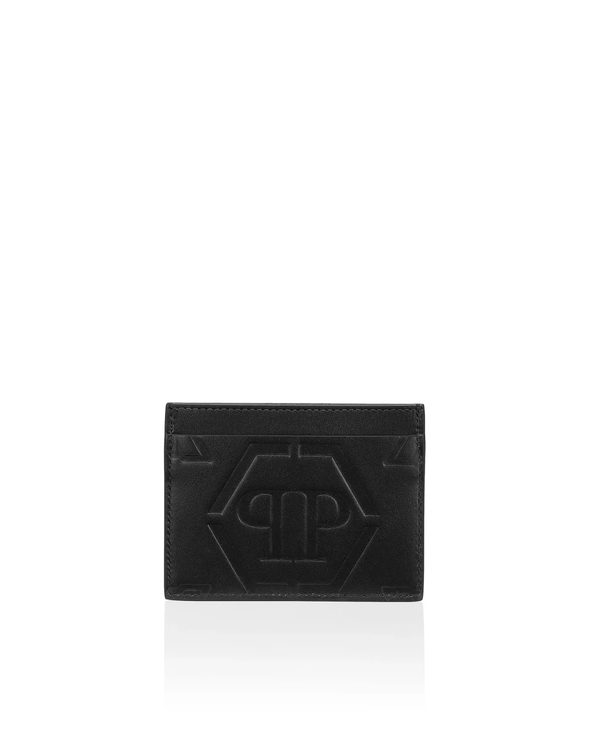 Leather Credit Cards Holder Monogram, цвет: Черный