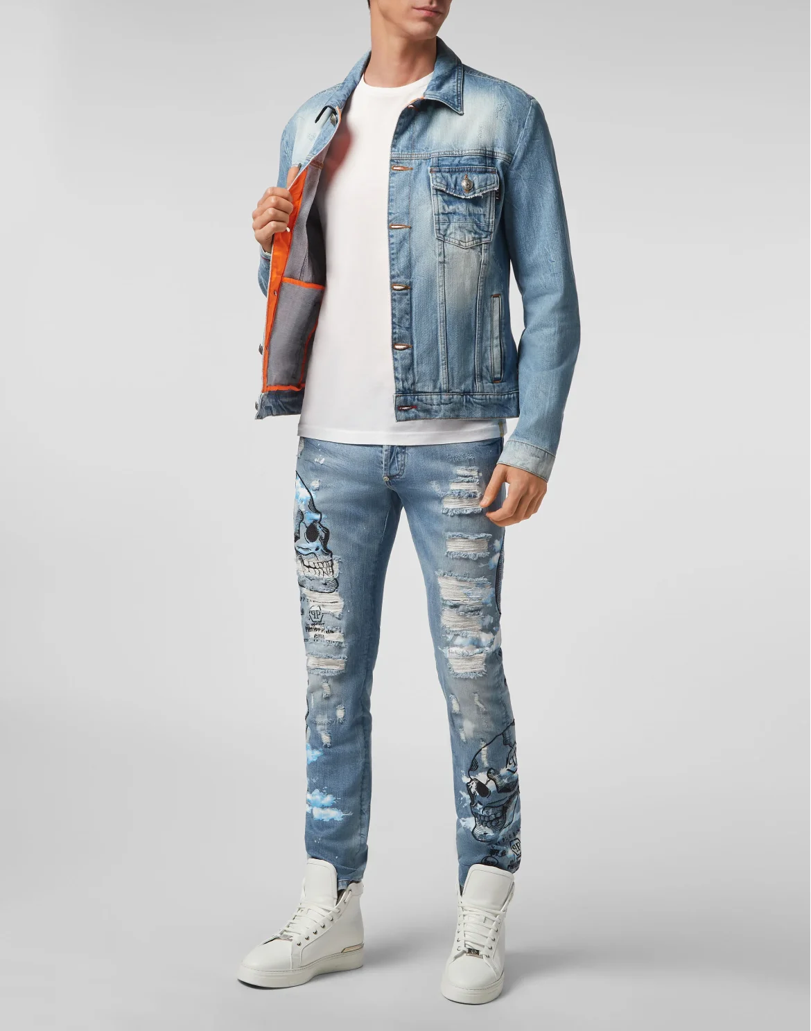 Denim Jacket Clouds, цвет: Голубой