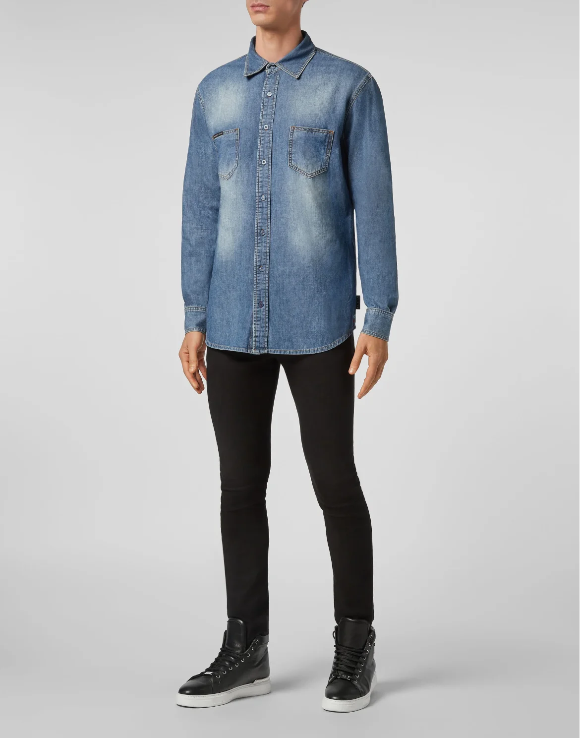 Denim Shirt Ls Istitutional, цвет: Голубой