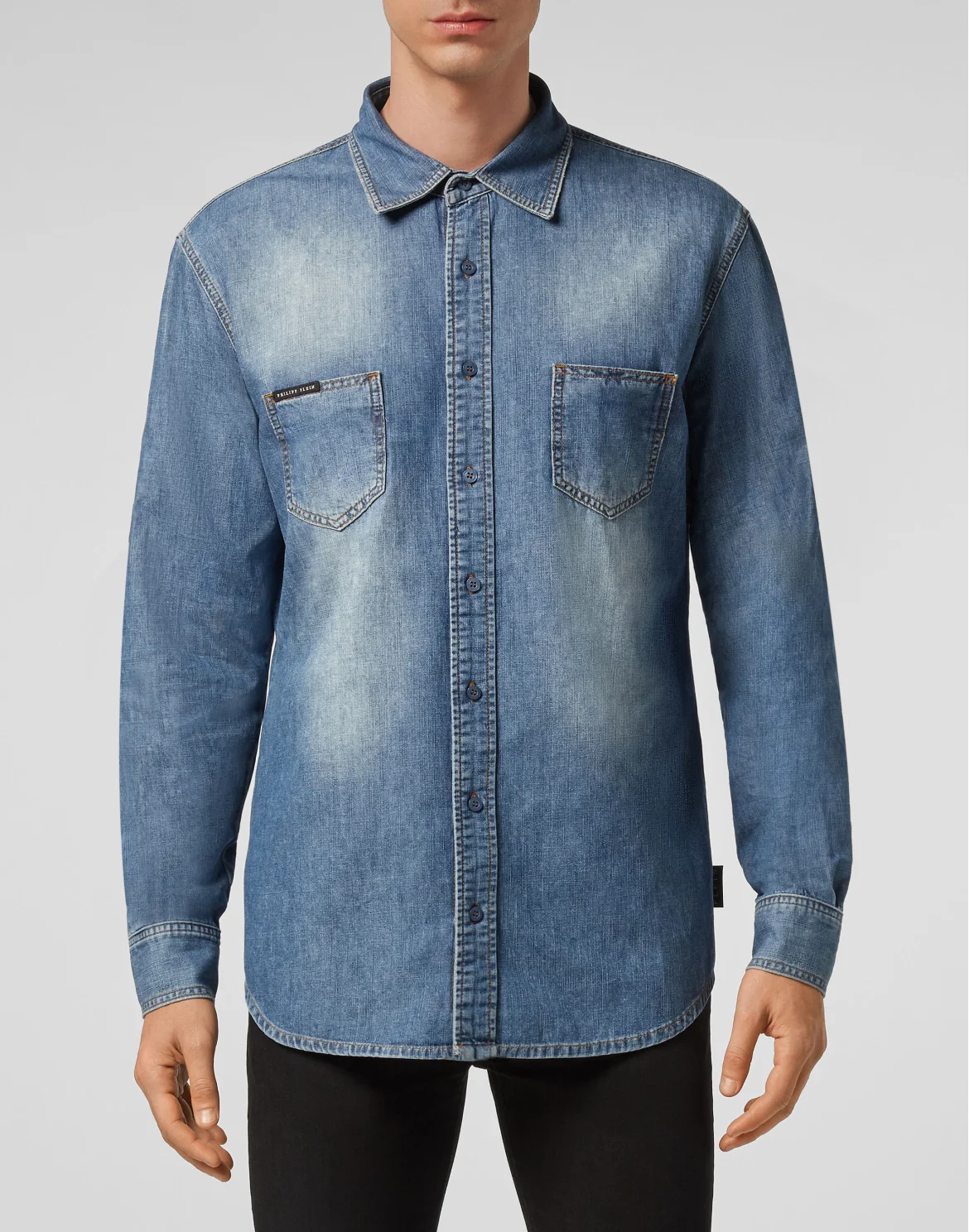 Denim Shirt Ls Istitutional, цвет: Голубой