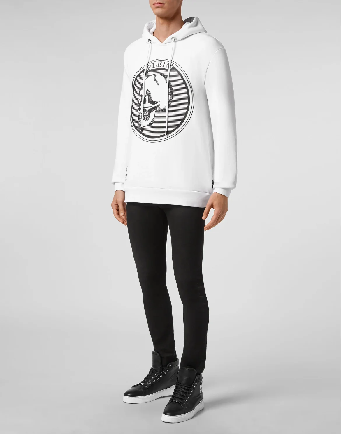 Hoodie sweatshirt Outline Skull, цвет: Белый