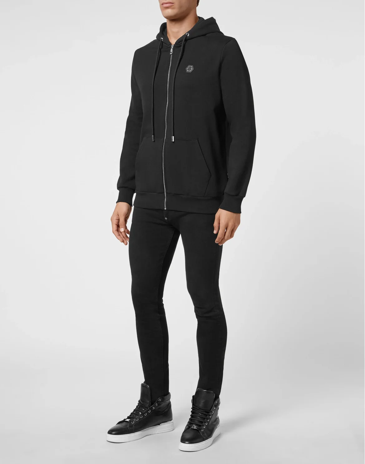 Hoodie Sweatjacket Full Zip, цвет: Черный