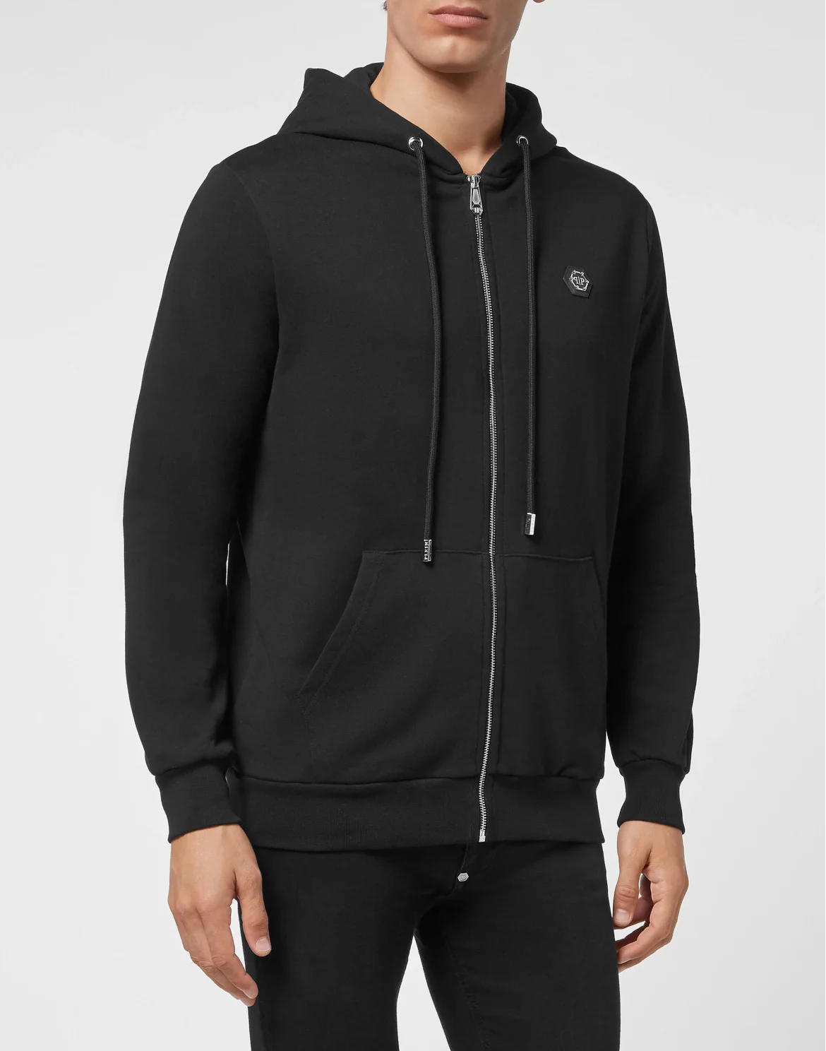 Hoodie Sweatjacket Full Zip, цвет: Черный