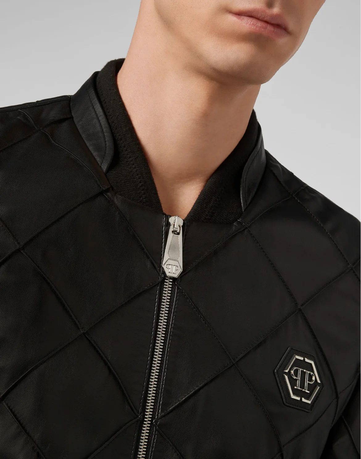 Soft Leather Bomber Iconic Plein, цвет: Черный