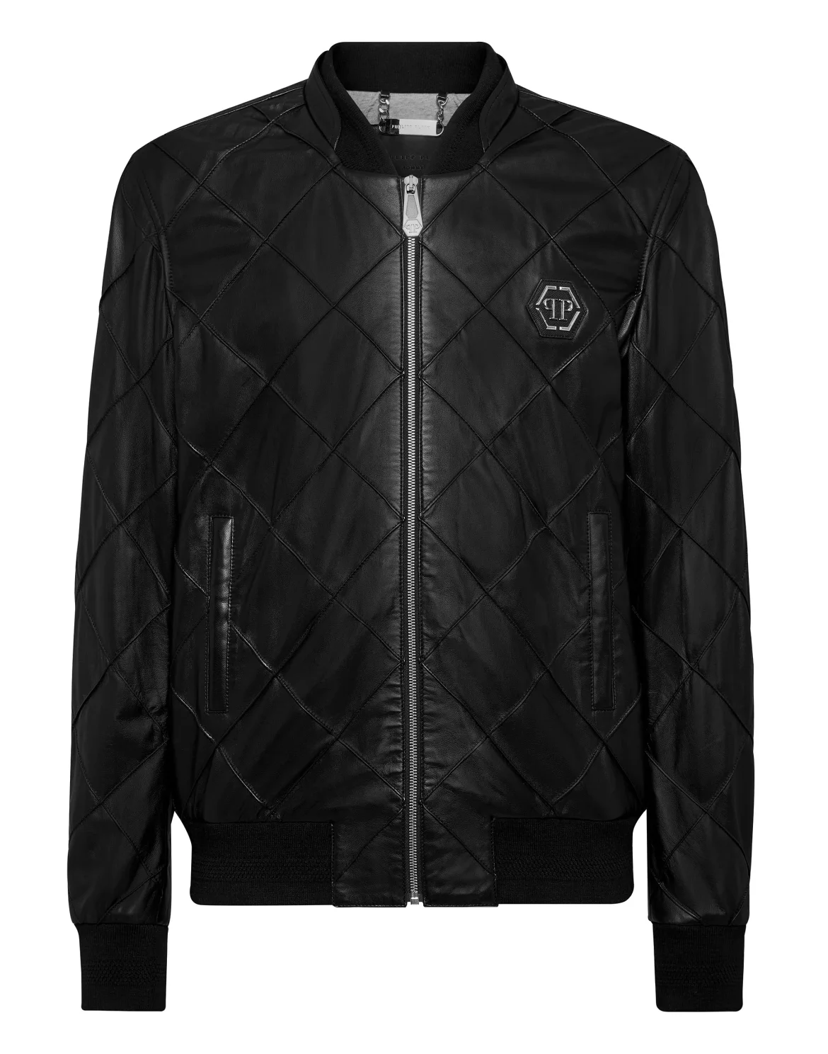 Soft Leather Bomber Iconic Plein, цвет: Черный