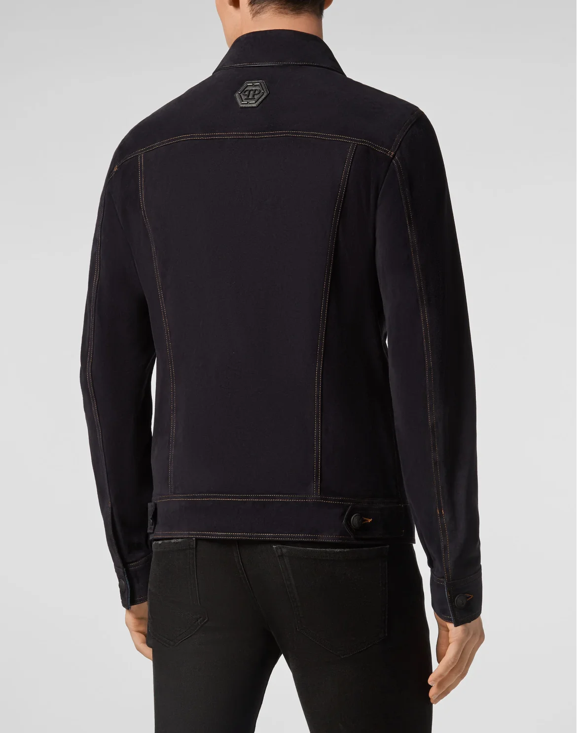 Suede Leather Jacket Iconic Plein, цвет: Синий