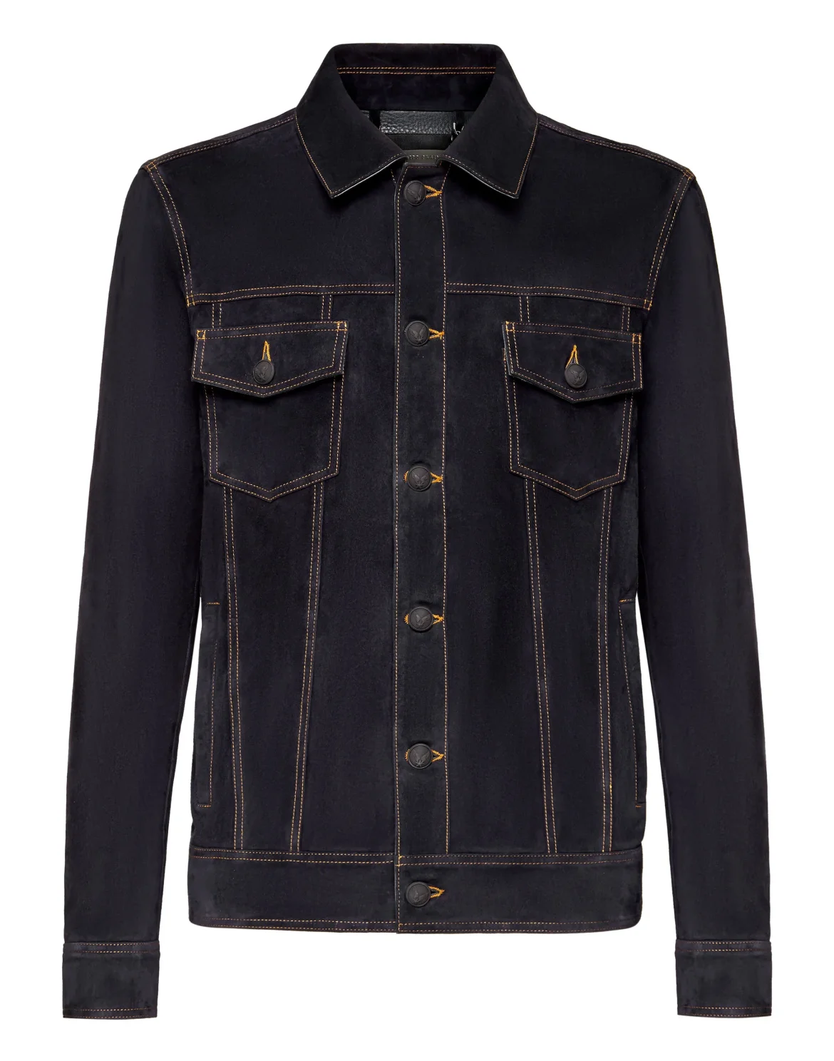 Suede Leather Jacket Iconic Plein, цвет: Синий