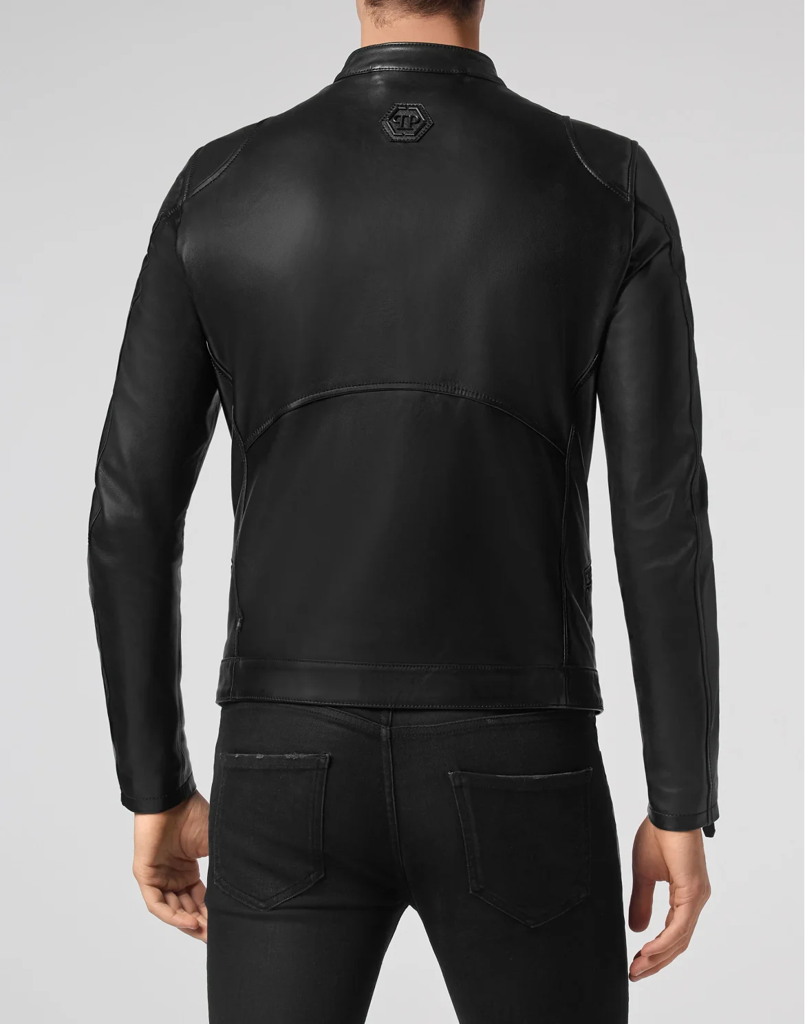 Leather Moto Jacket Iconic Plein, цвет: Черный