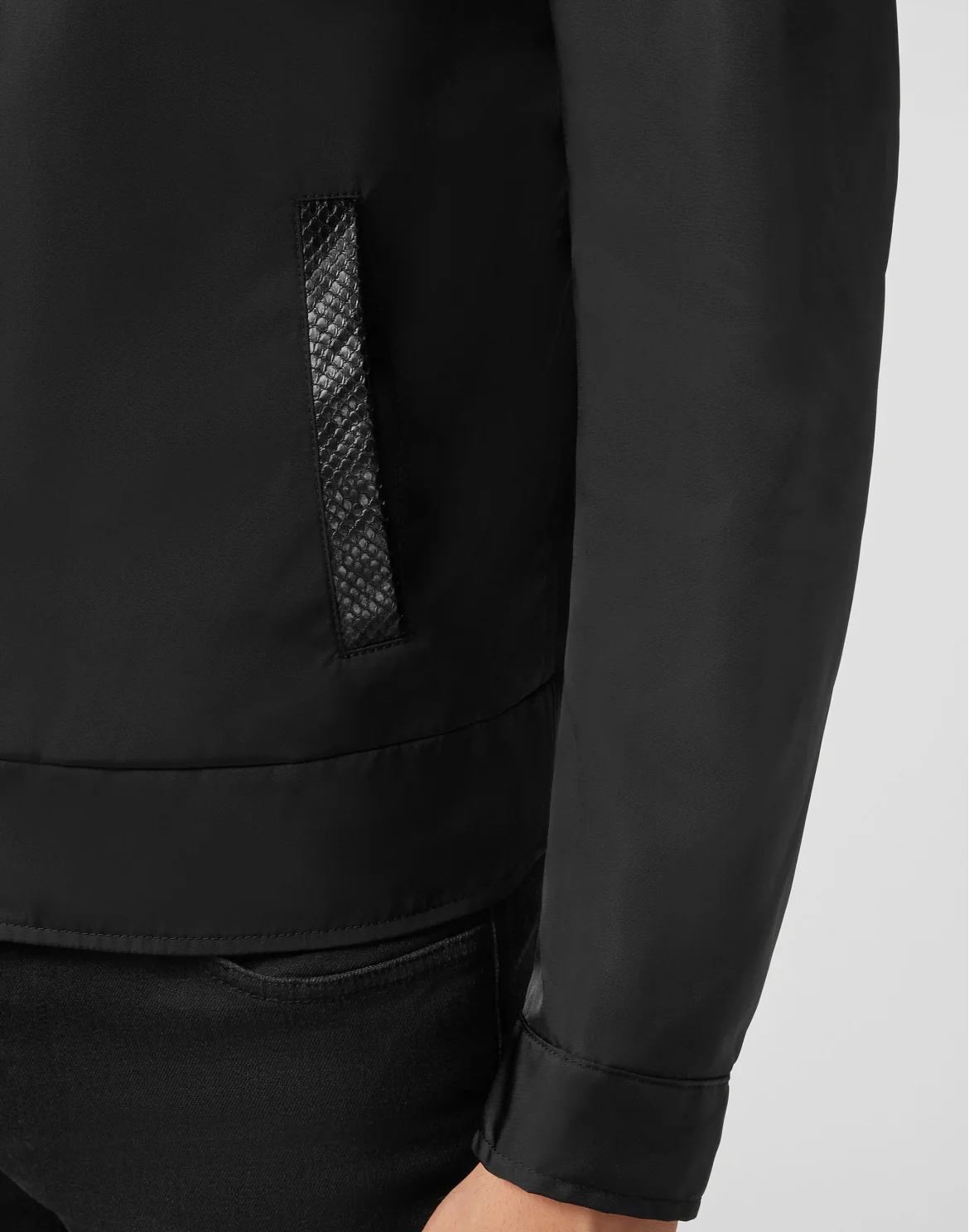 Bomber with Elaphe Luxury, цвет: Черный