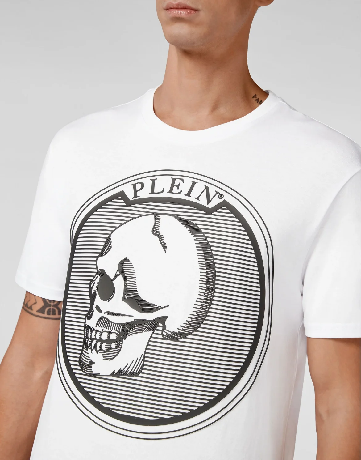 T-shirt Round Neck SS Outline Skull, цвет: Белый
