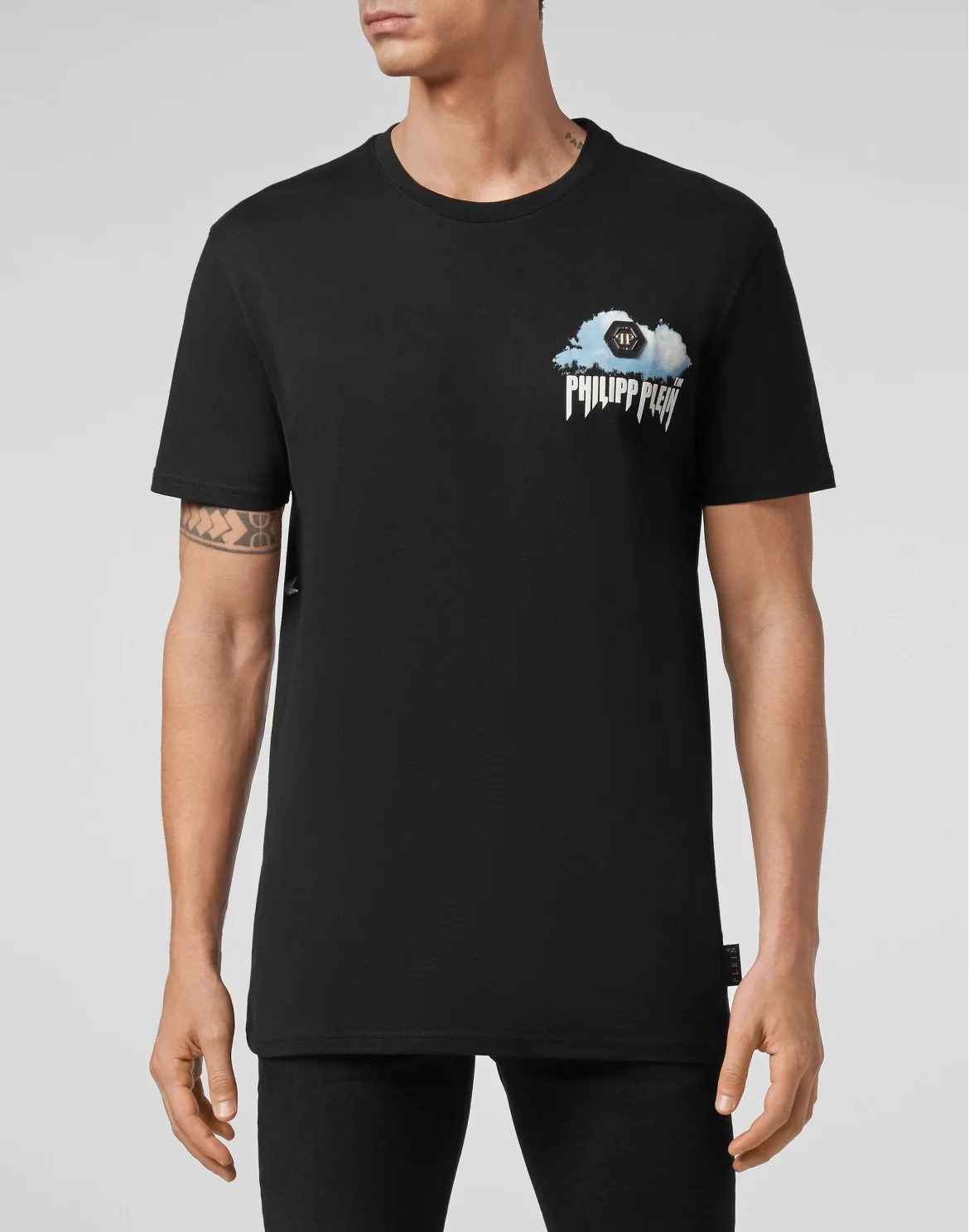 T-shirt Round Neck SS Clouds, цвет: Черный