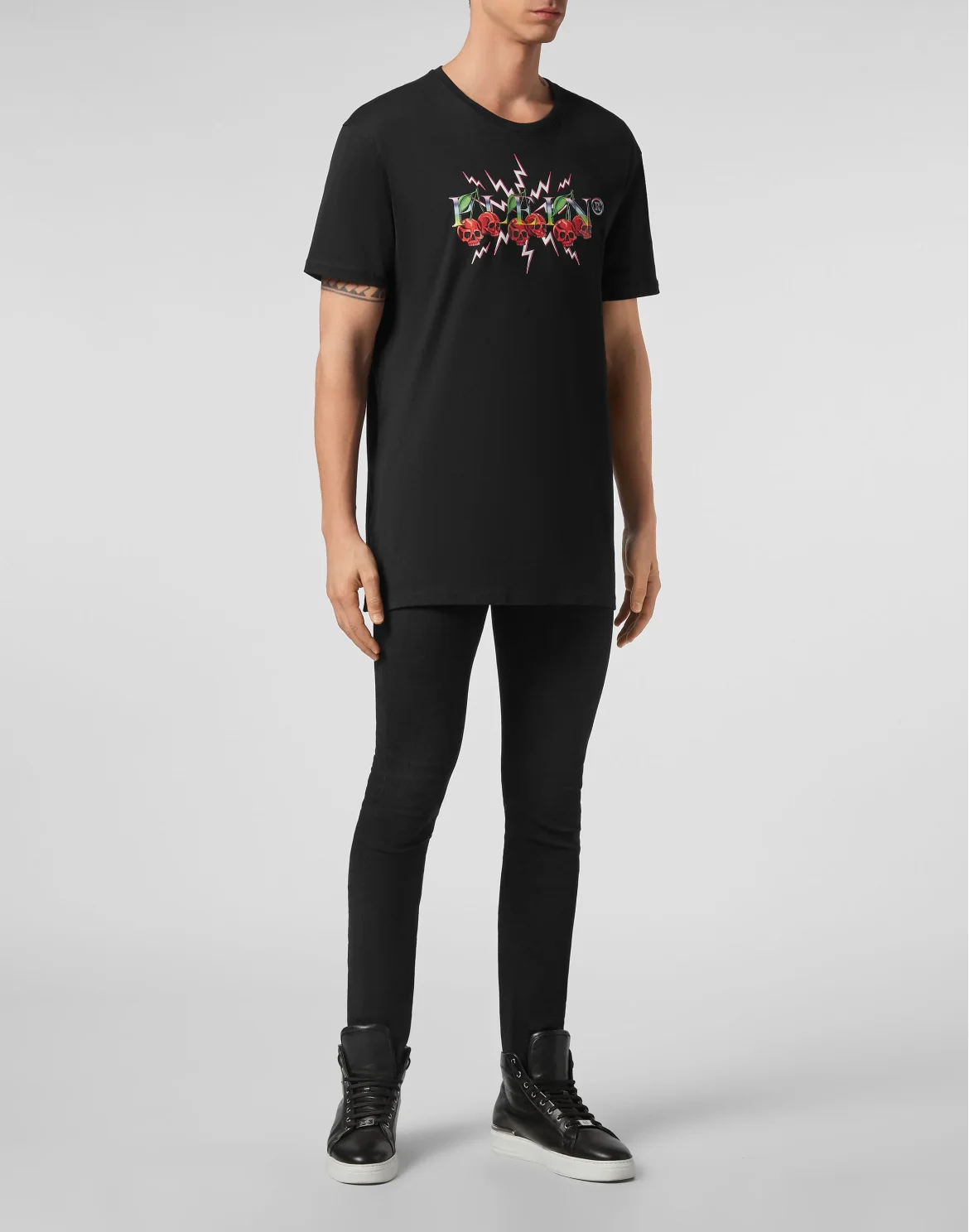 T-shirt Round Neck SS Cherries, цвет: Черный