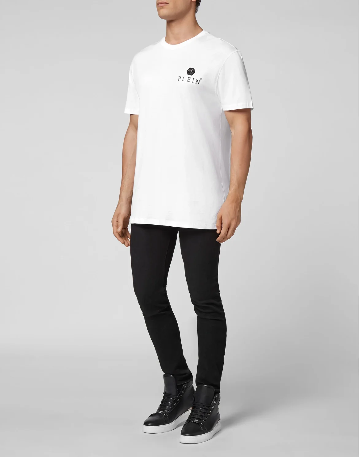T-Shirt Oversize Round Neck SS Iconic Plein, цвет: Белый