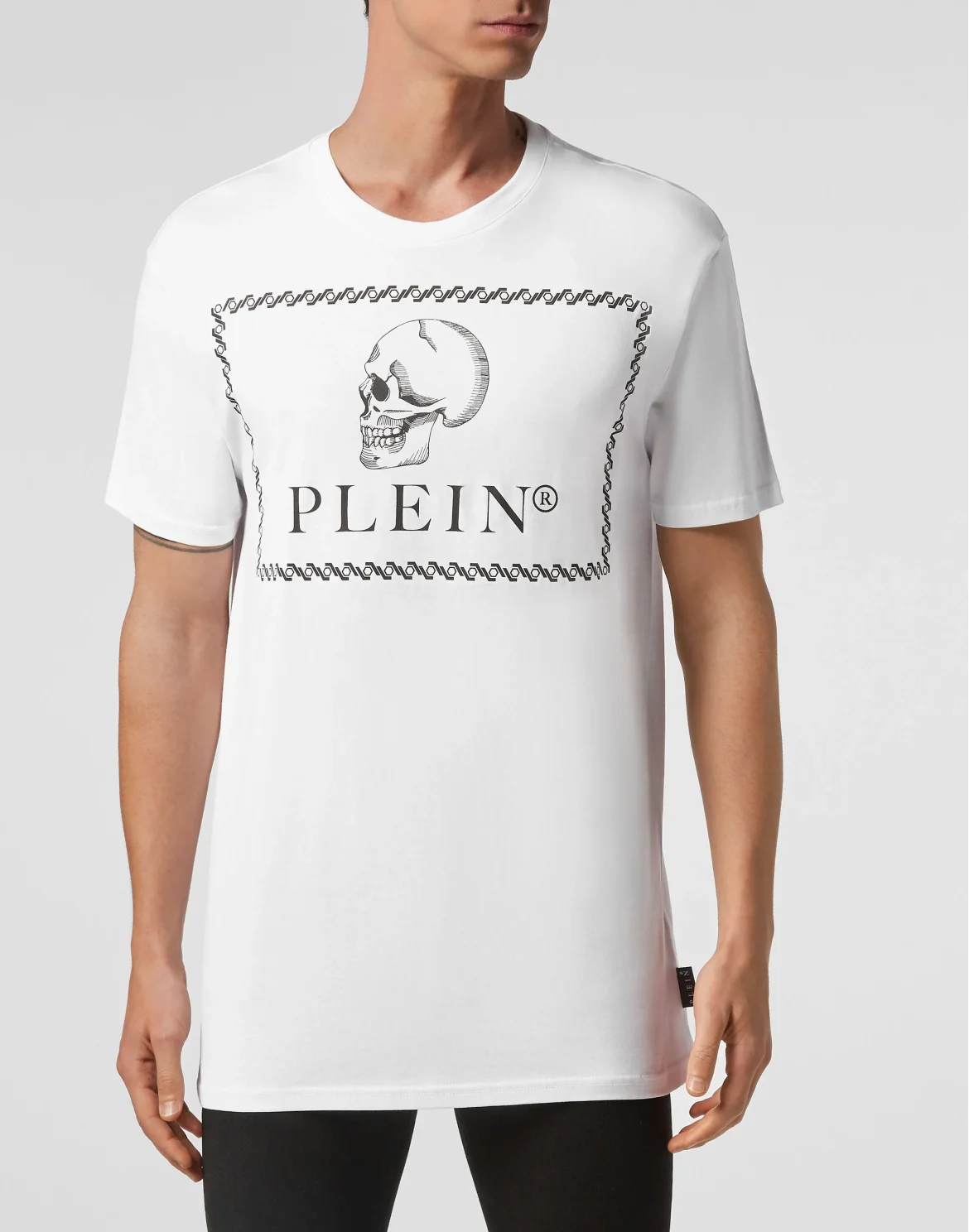 T-shirt Round Neck SS Outline Skull, цвет: Белый