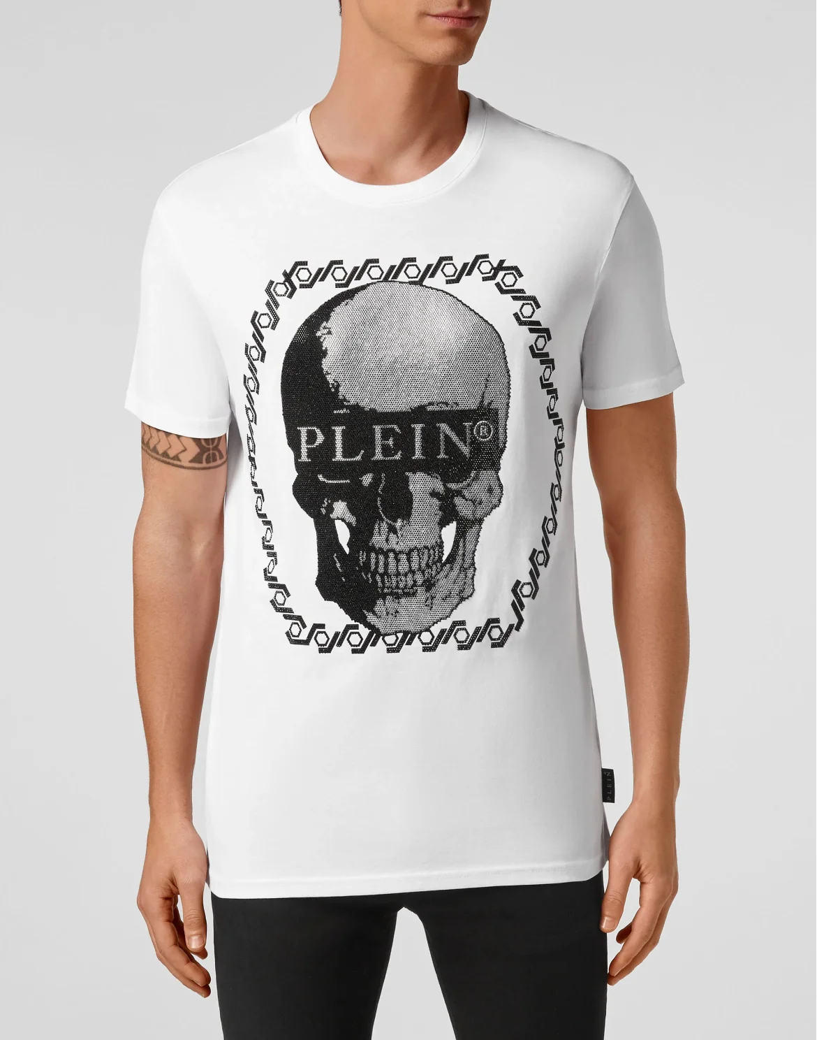 T-shirt Round Neck SS Skull crystal, цвет: Белый