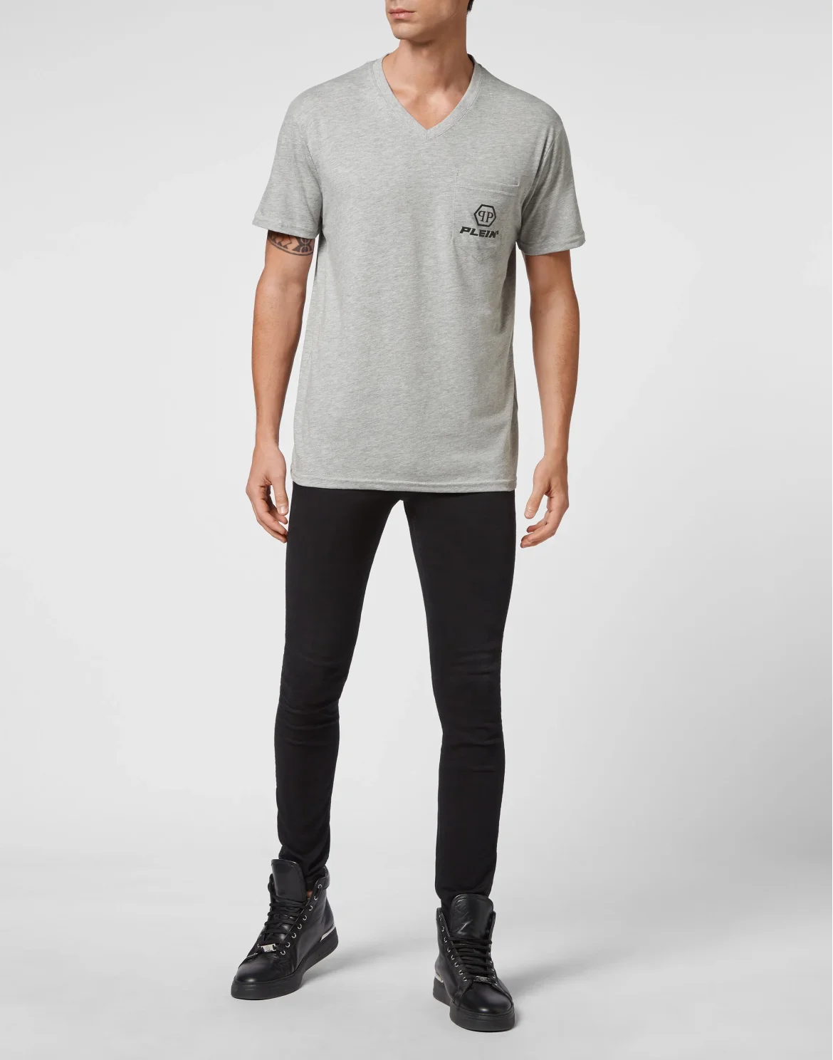 T-shirt V-Neck SS, цвет: Серый