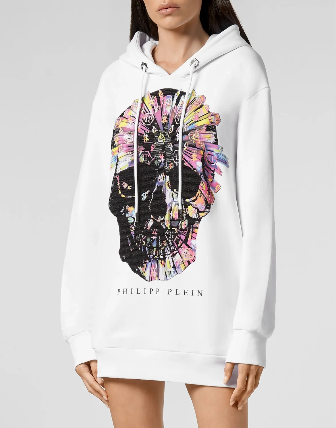 Hoodie sweatshirt Colorful Skull, цвет: Белый