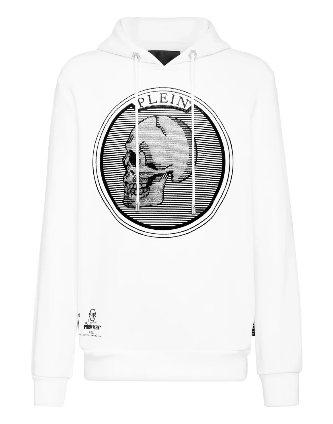 Hoodie sweatshirt Outline Skull crystal, цвет: Белый