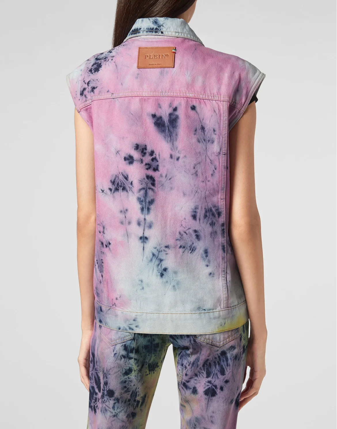 Denim vest Bleached Tie dye, цвет: Мультиколор