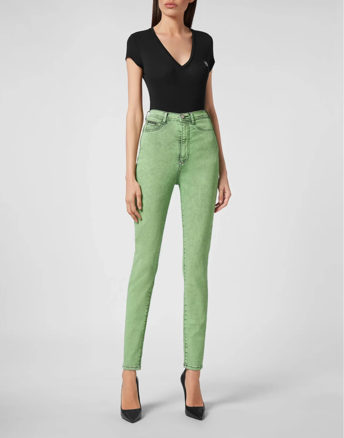 Super High Waist Jegging Colorful, цвет: Зеленый