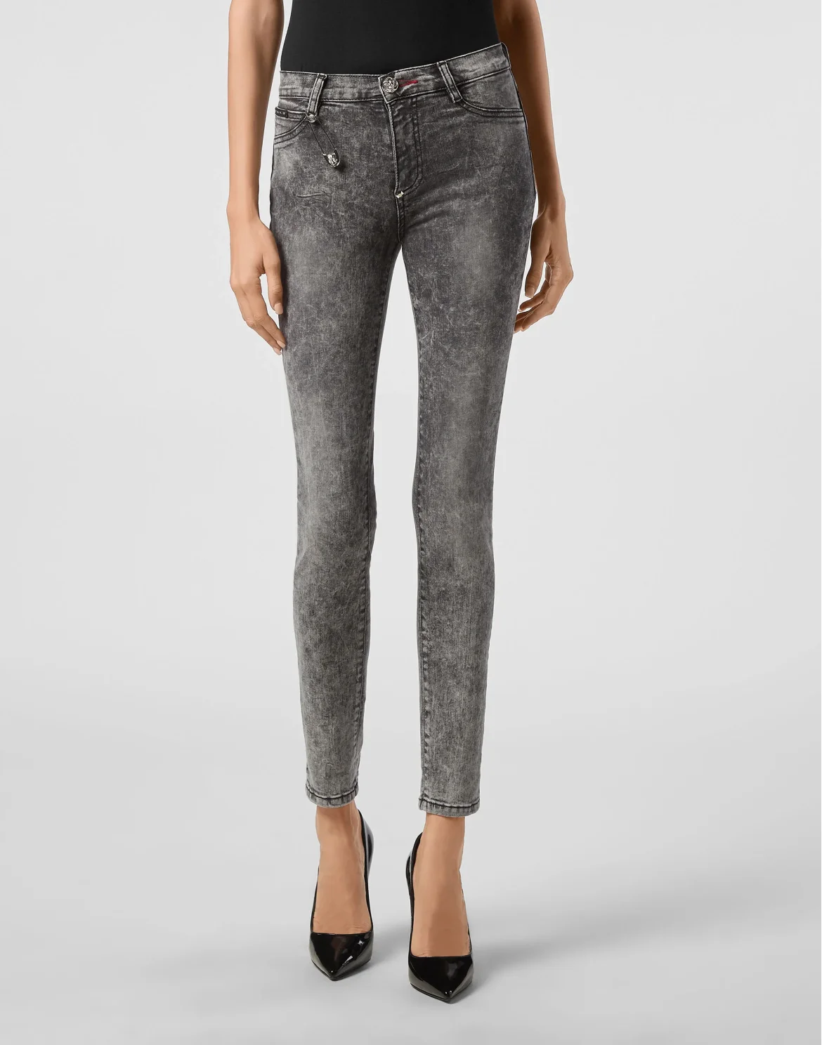 High Waist Jegging Pins Iconic Plein, цвет: Серый