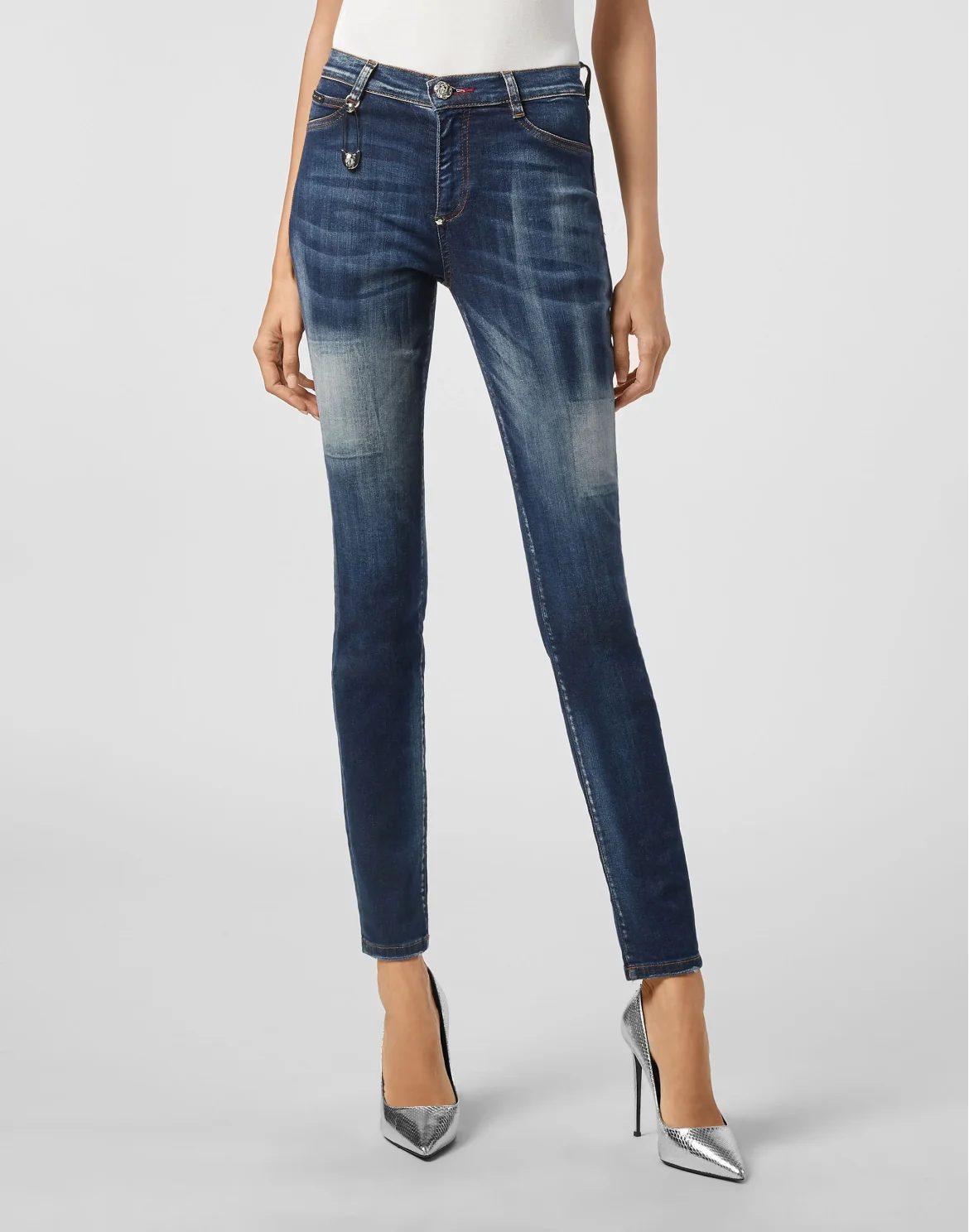High Waist Jegging Pins Iconic Plein, цвет: Синий