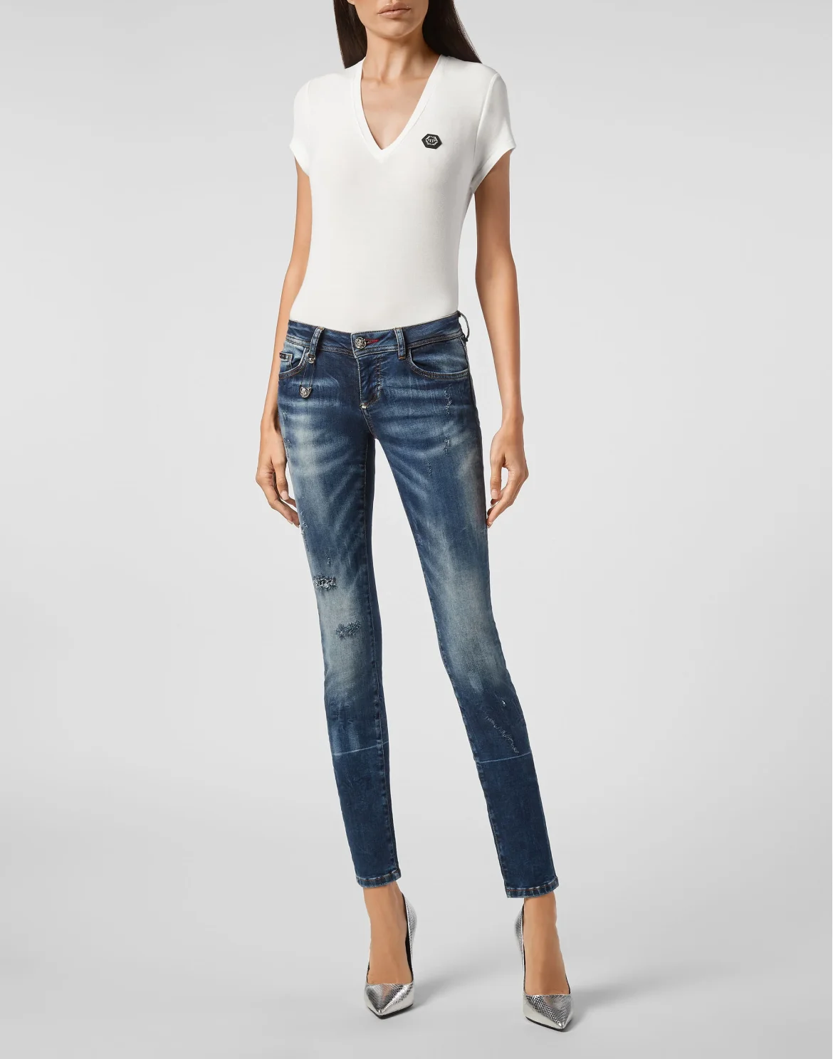 Slim Fit Pins Iconic Plein, цвет: Синий