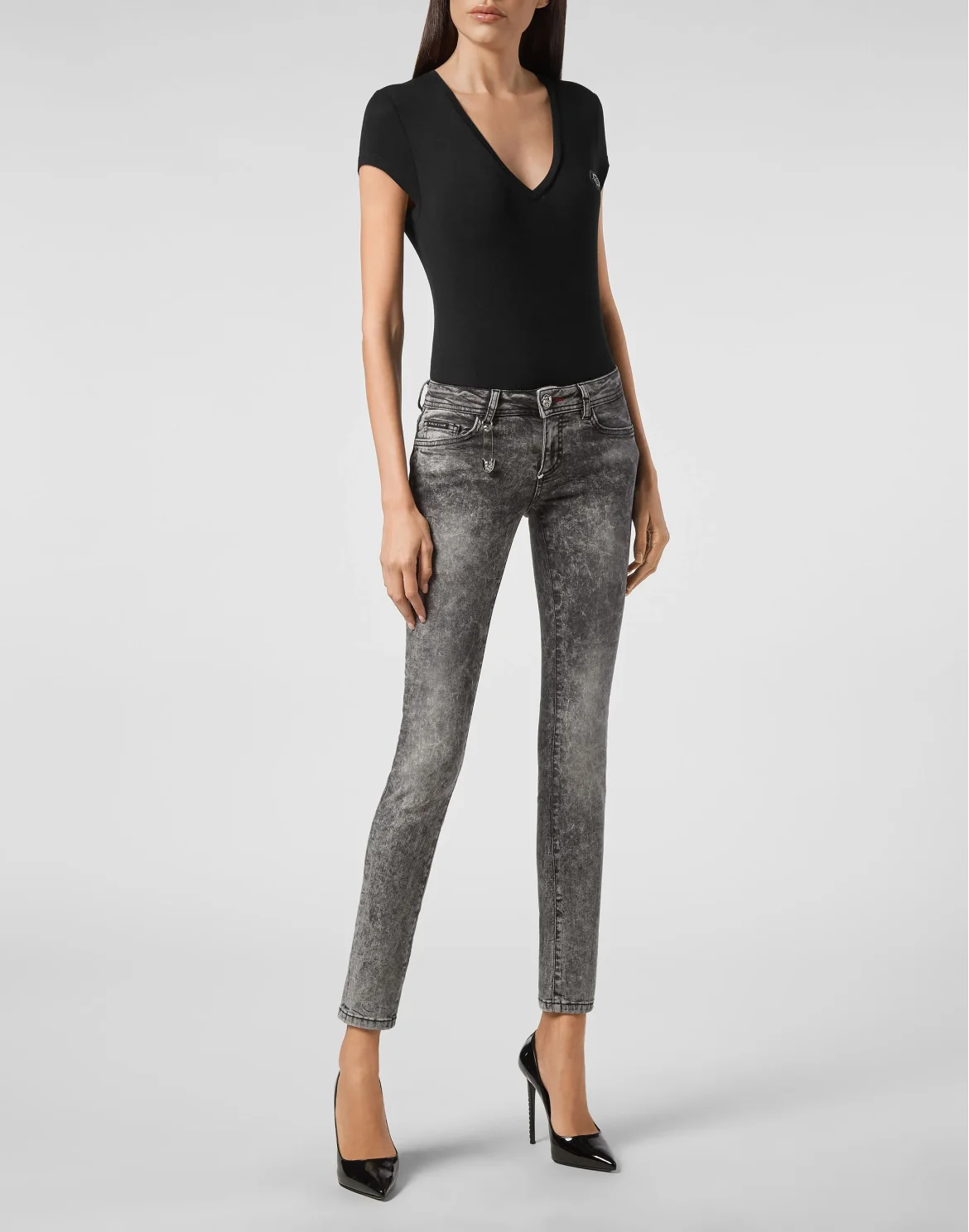Slim Fit Pins Iconic Plein, цвет: Серый