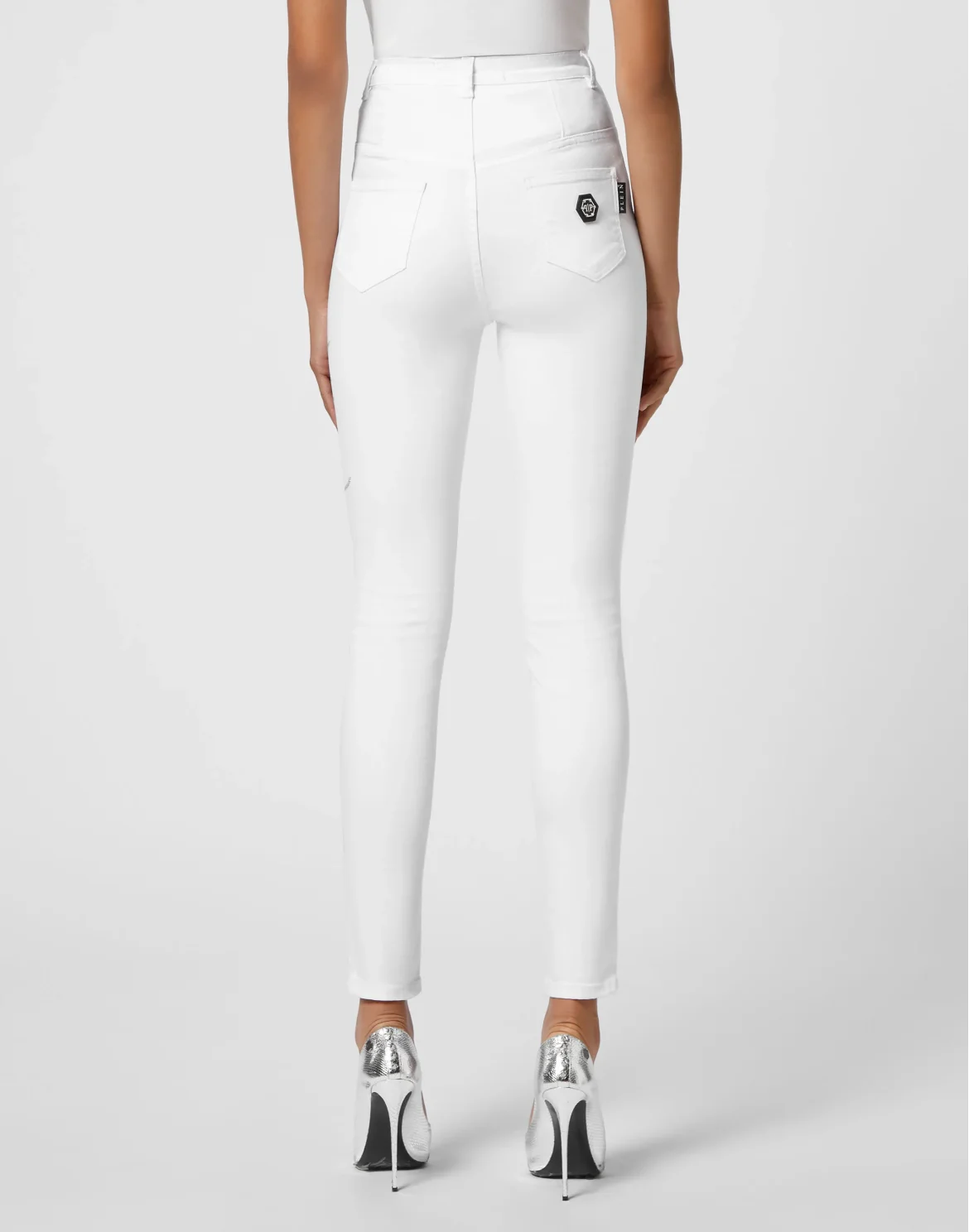 Denim Super High Waist Jegging, цвет: Белый