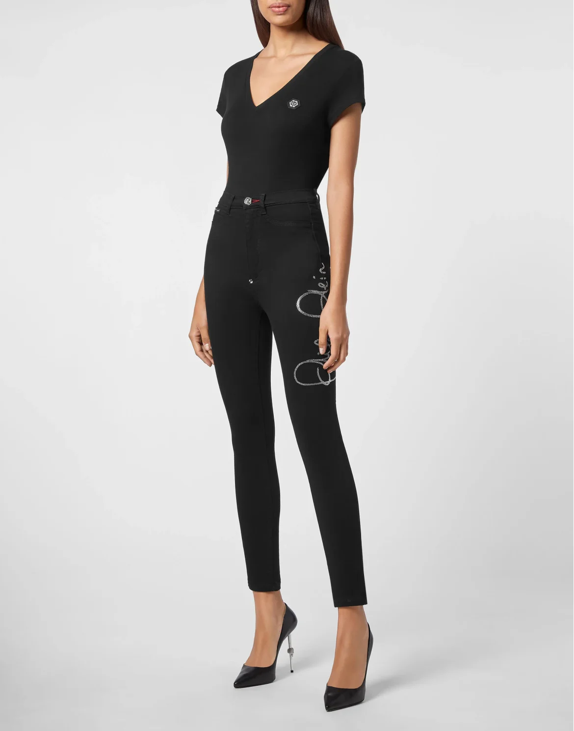 Denim Super High Waist Jegging, цвет: Черный