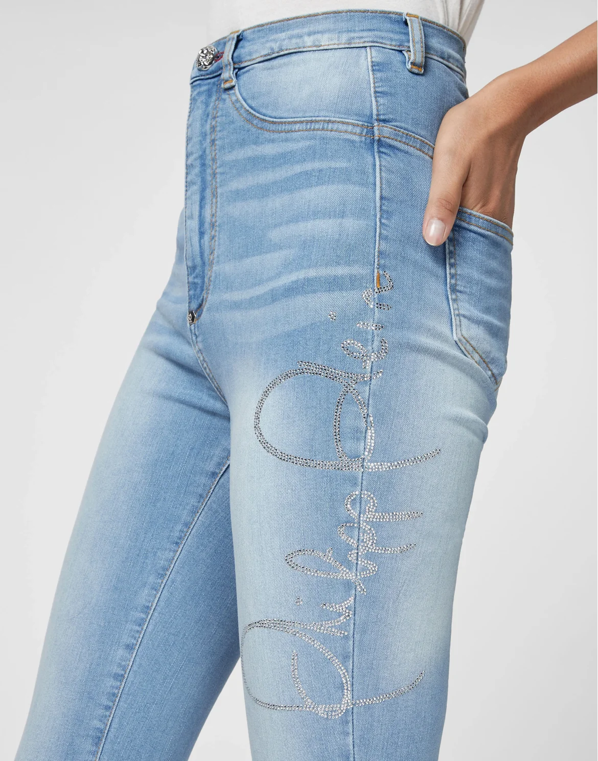 Denim Super High Waist Jegging, цвет: Черный