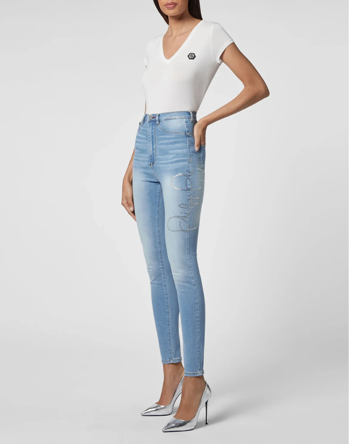 Denim Super High Waist Jegging, цвет: Черный