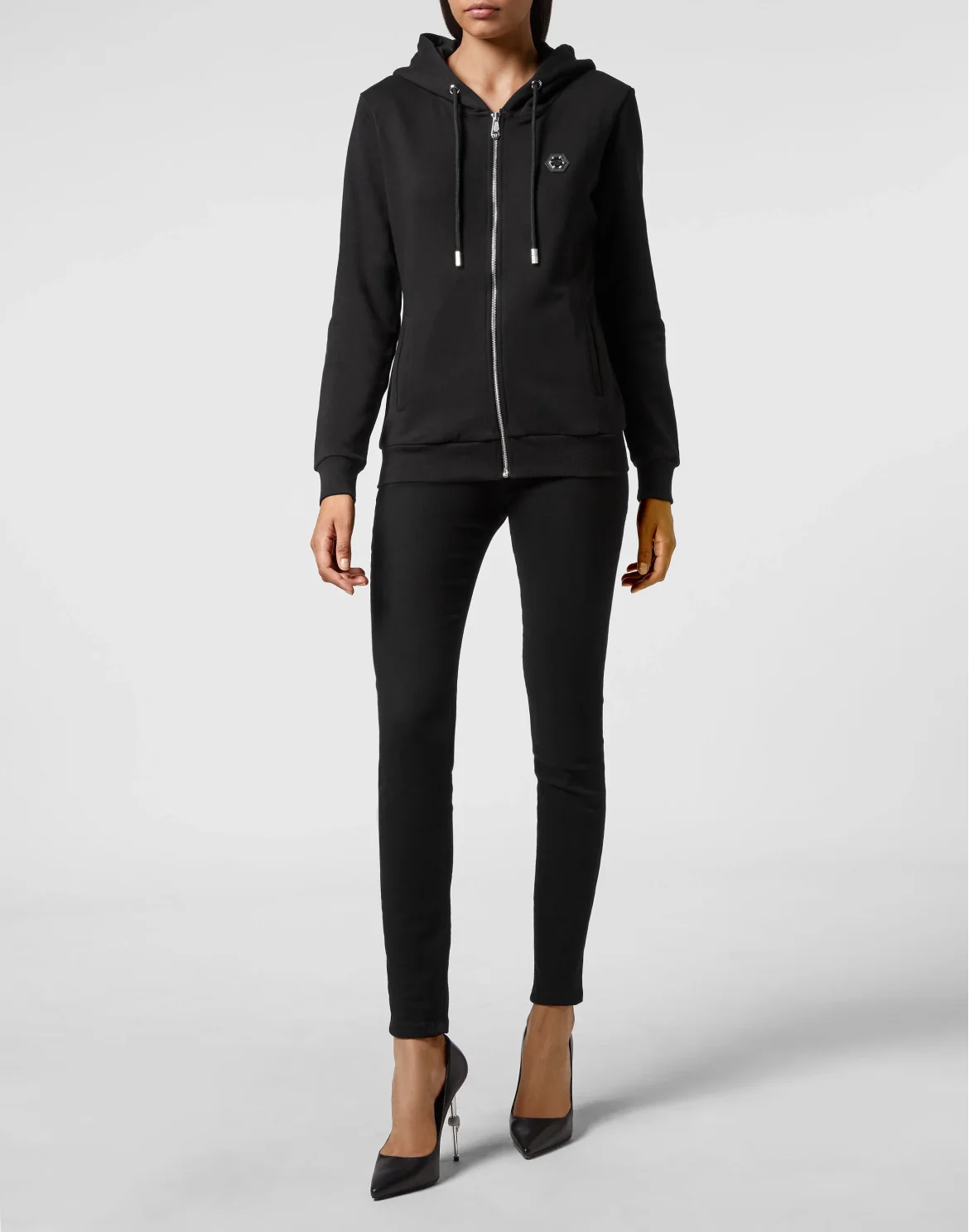 Hoodie Sweatjacket Full Zip, цвет: Черный