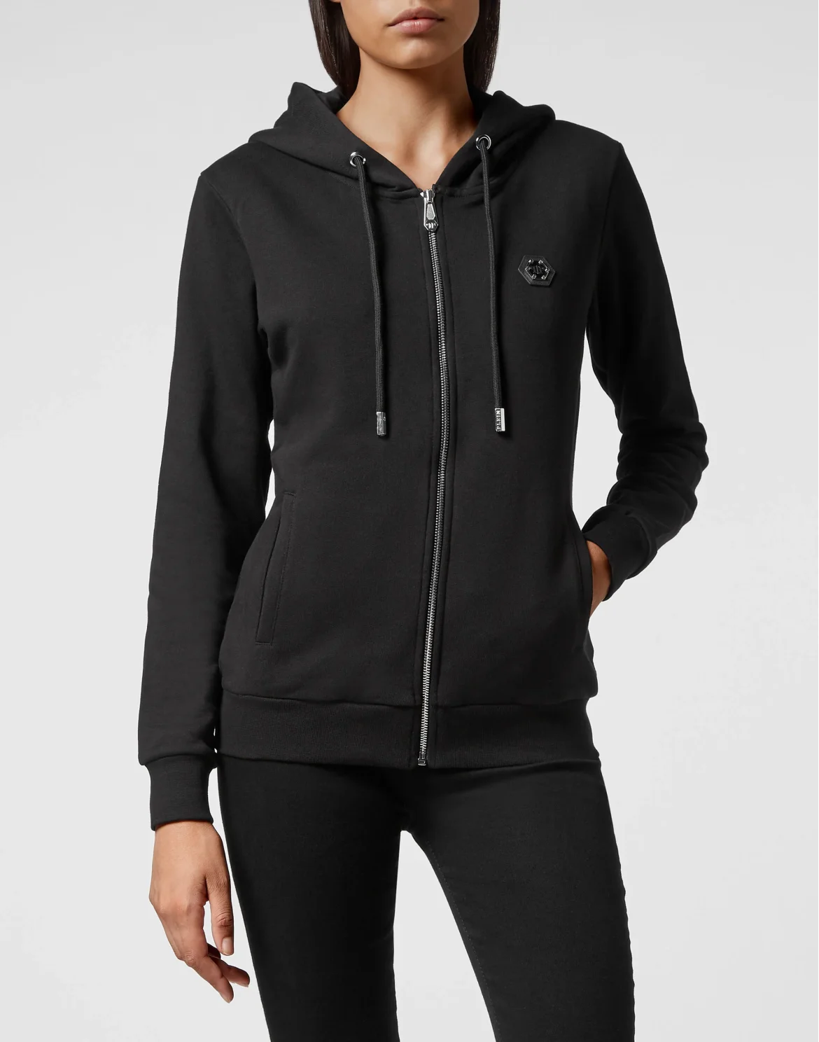 Hoodie Sweatjacket Full Zip, цвет: Черный