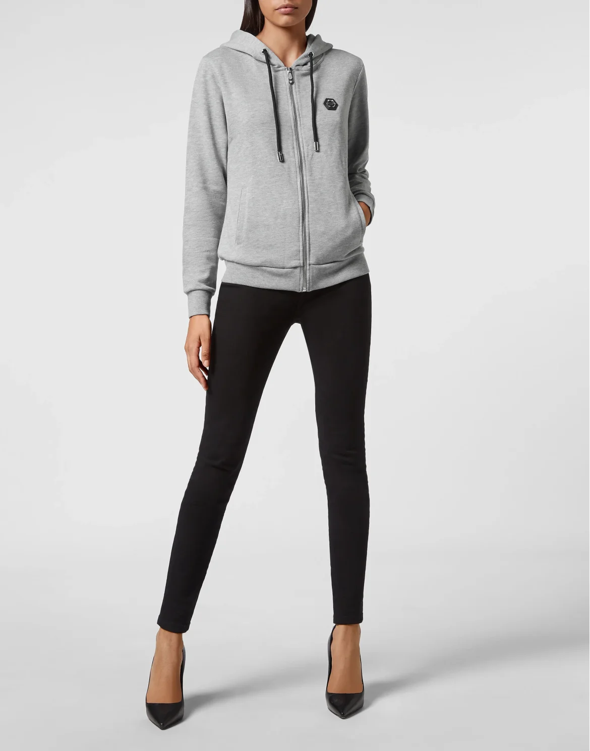 Hoodie Sweatjacket Full Zip, цвет: Серый