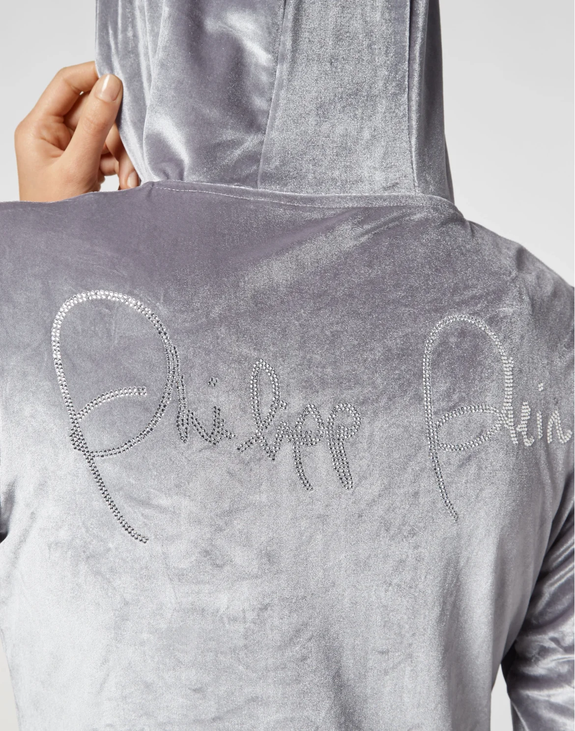 Velvet Hoodie/Trousers Tracksuit, цвет: Серый