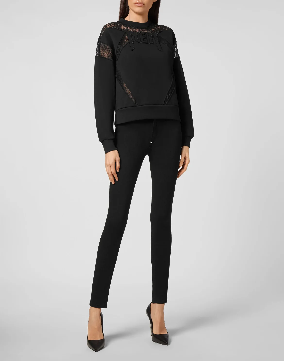 Sweatshirt LS Lace, цвет: Черный