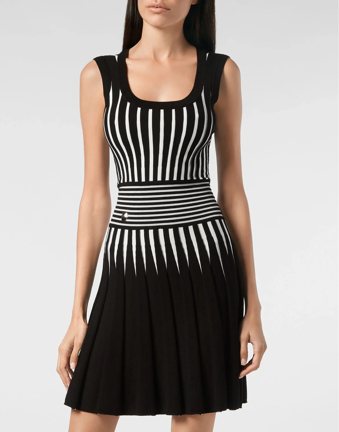 Knit Dress Intarsia Stripes, цвет: Черный