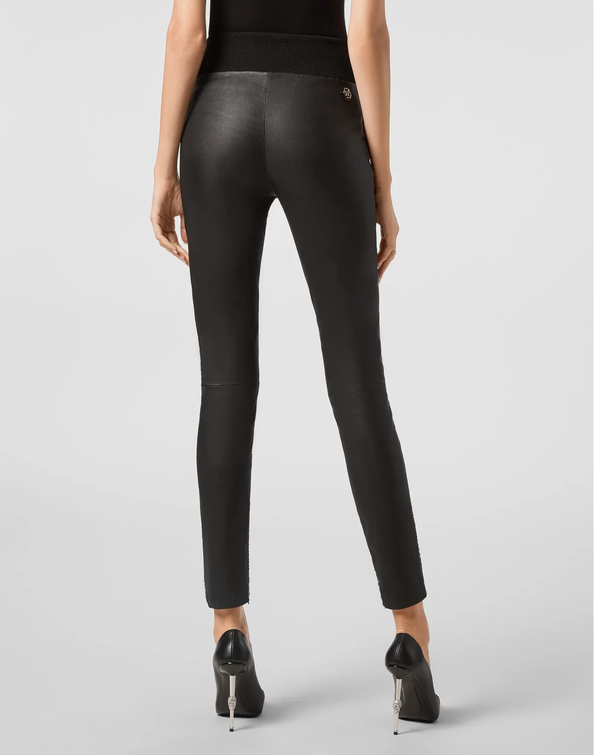 Leather Leggings Crystal, цвет: Черный