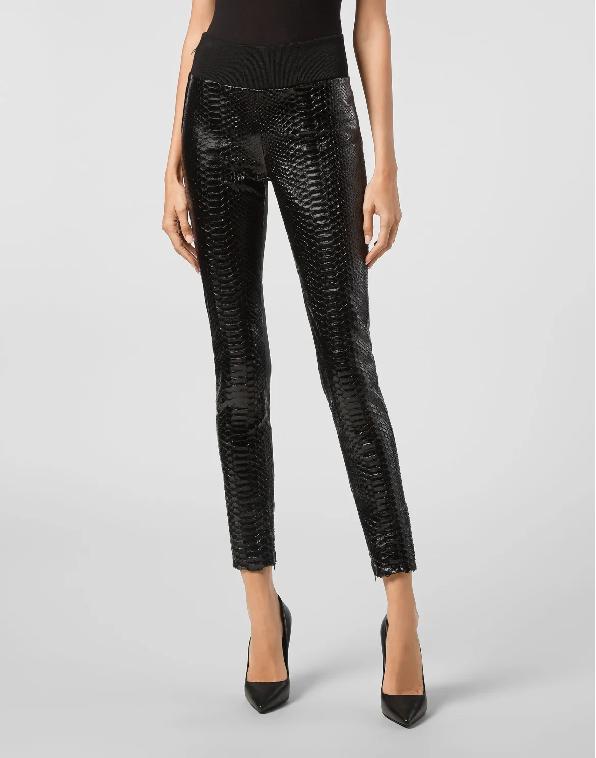 Leather Leggings Crystal, цвет: Черный