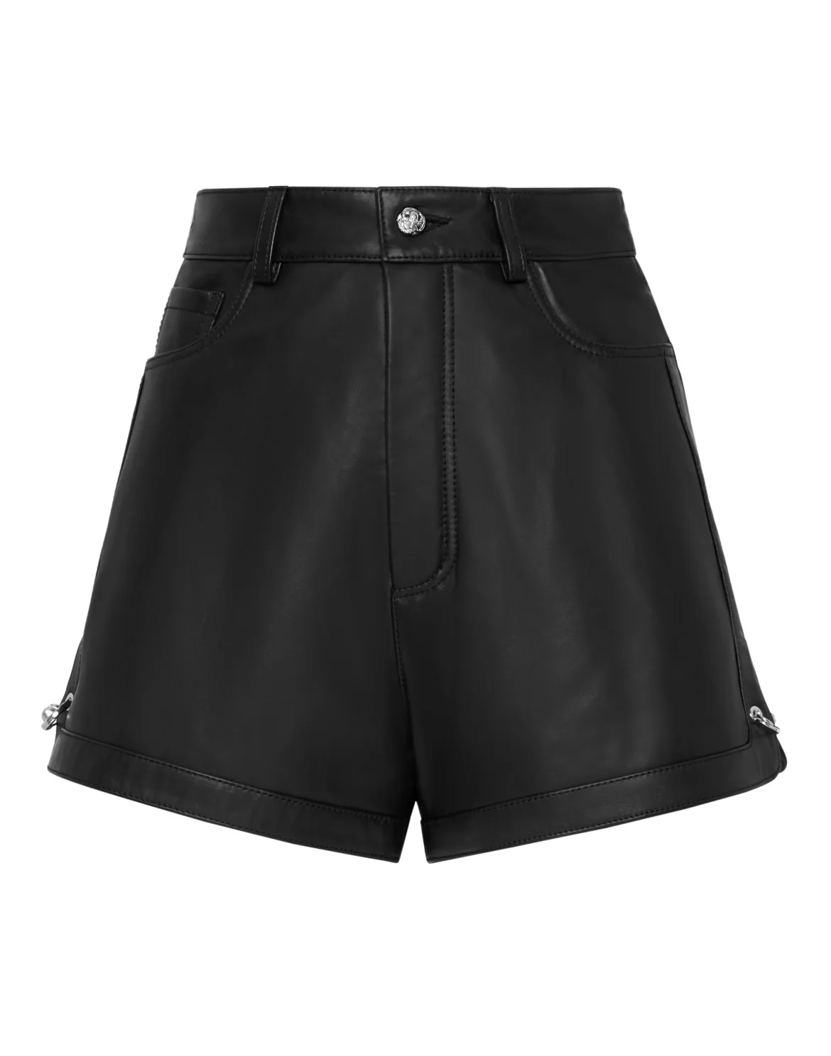 Leather Shorts Pants Pins, цвет: Черный