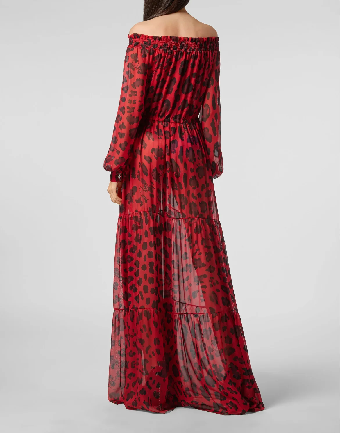 Long Dress Leopard, цвет: Красный