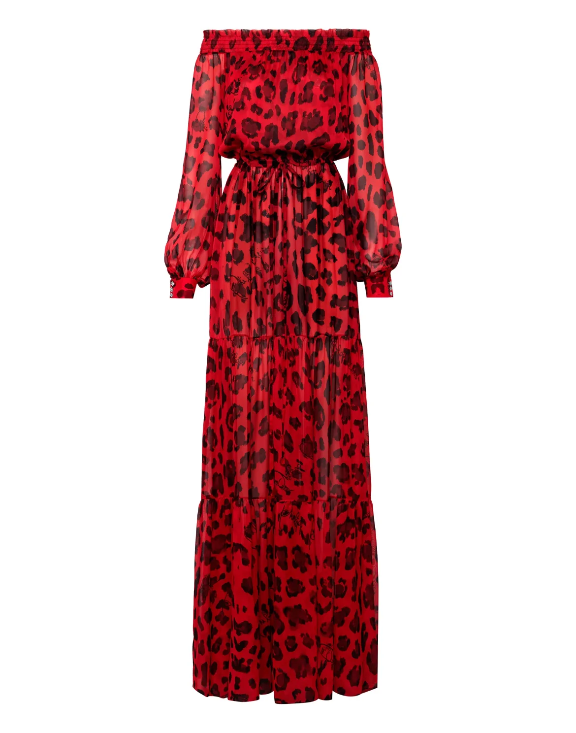 Long Dress Leopard, цвет: Красный